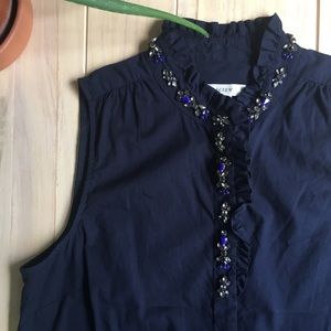 J. Crew Ruffled Rhinestone Top